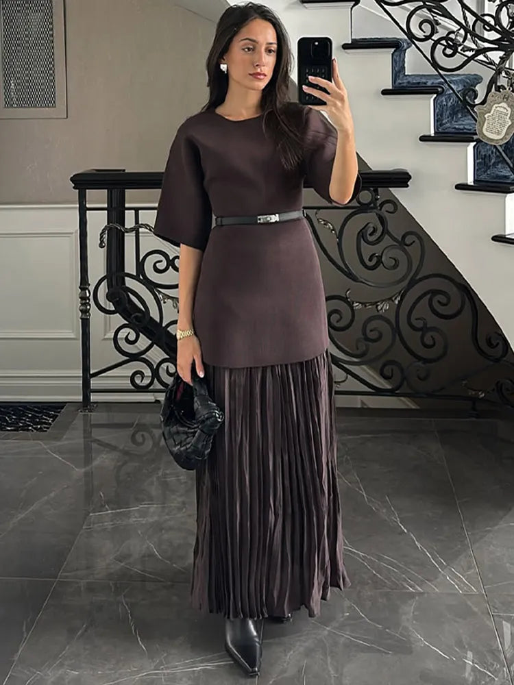 שמלת מקסי בעיצוב קיפולים - נהורה