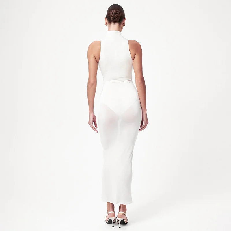 שמלת מקסי גולף בעיצוב שיפון ובגד גוף - יהב