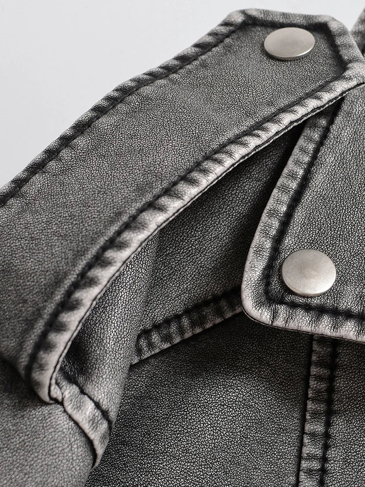 ג'קט עור קצר בעיצוב וינטג' - ניק