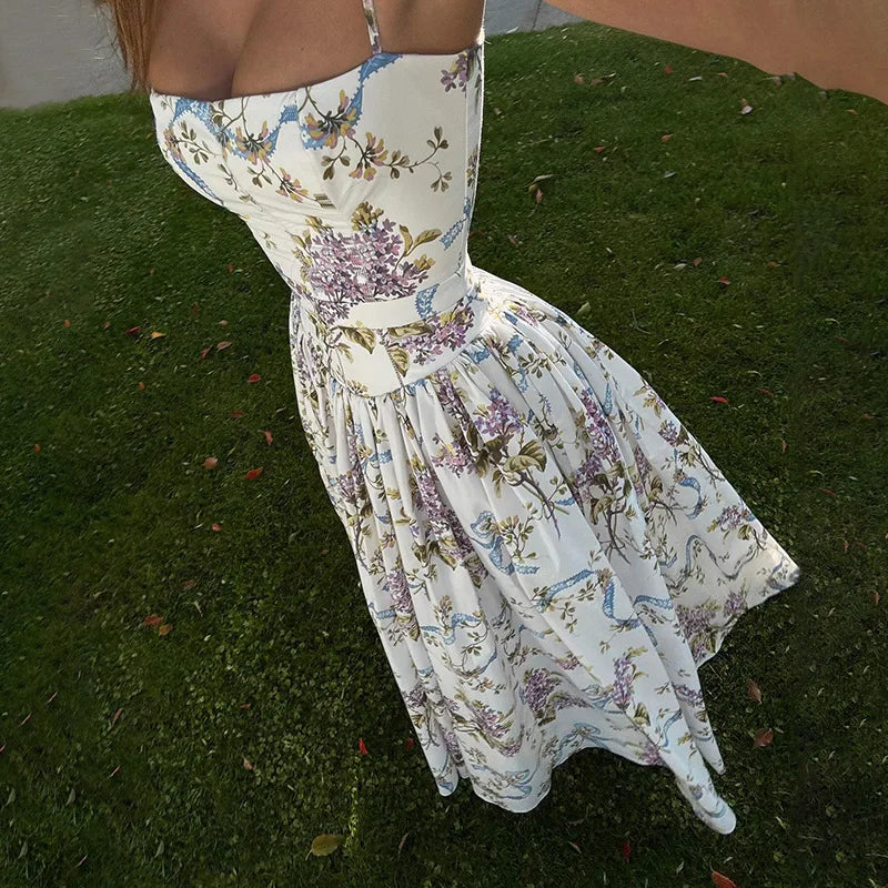 שמלת מקסי פרחונית בגזרת A - ונציה