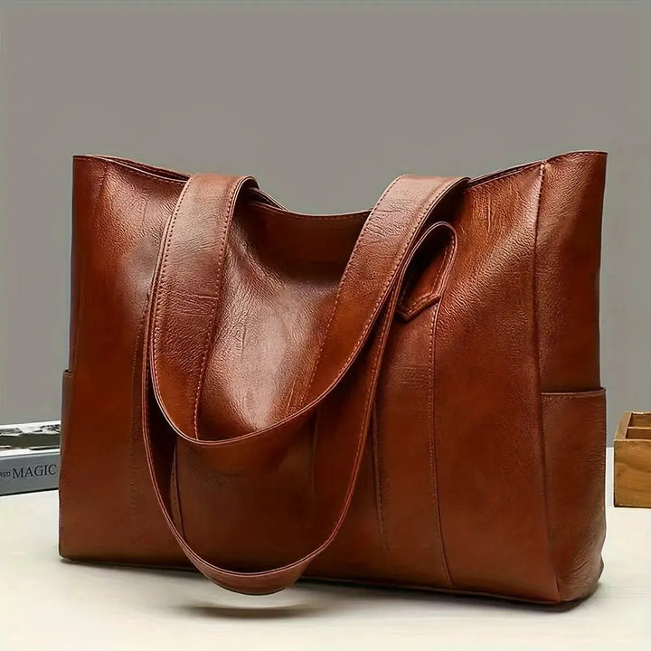 Large faux leather bag with classic design