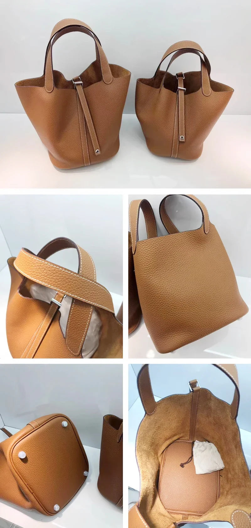 Leather bag with classic design
