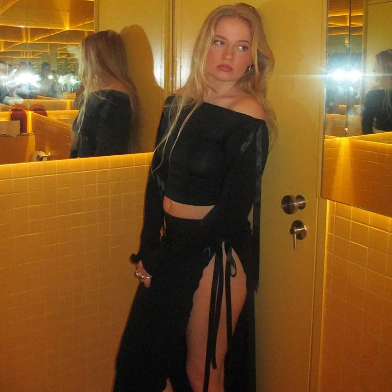 חולצה צמודה כתפיים חשופות - אוליב