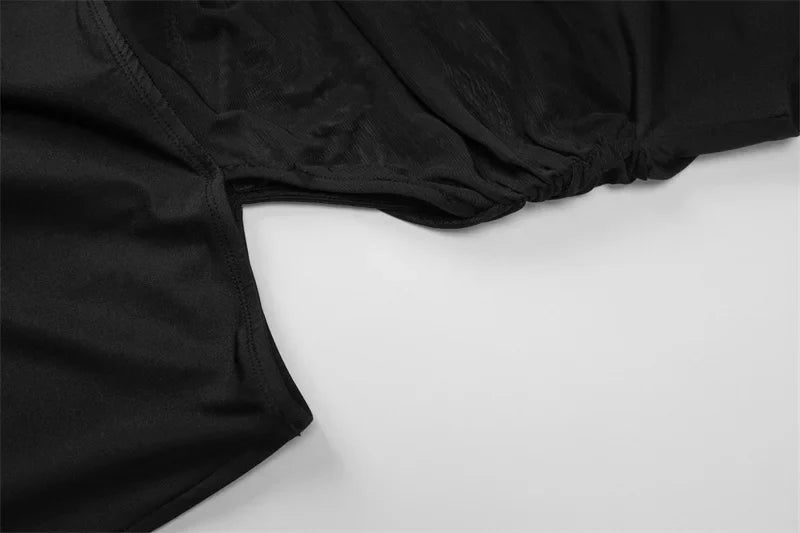 שמלת מקסי בעיצוב רשת ופתחים כתפיים חשופות - הלסיה