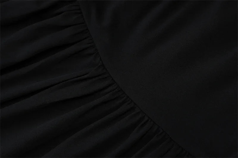 שמלת מקסי קיפולים אלגנטית כתף חשופה - מיילין