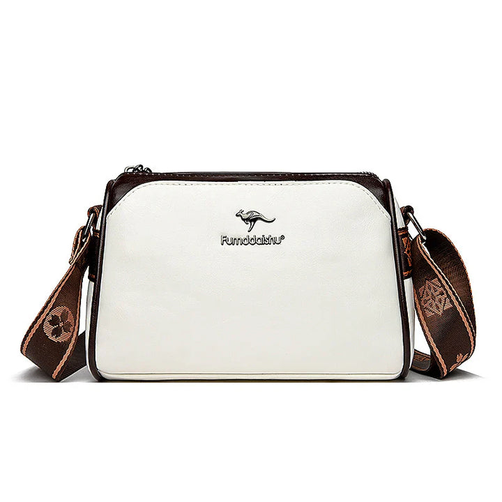 Faux leather bag with strap design