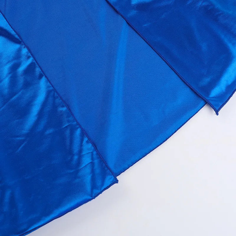 שמלת ערב מקסי סאטן בעיצוב כיווצים ושסע - קריסטי