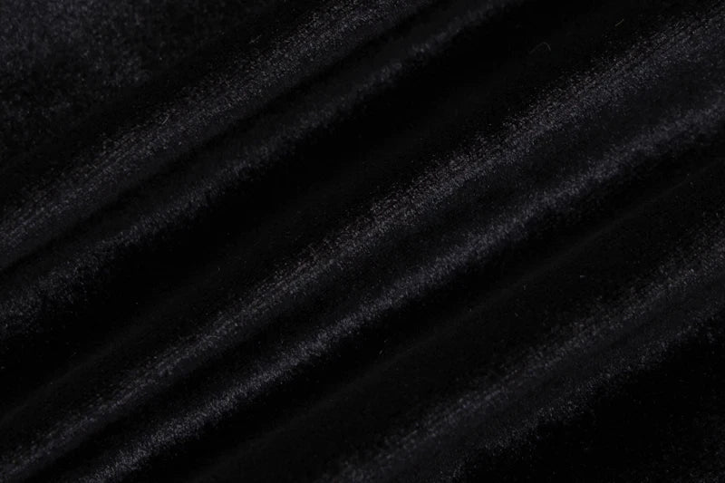 שמלת מקסי קטיפה סטרפלס בעיצוב מחוך בעיטור שרוולון רשת נוצות - Elaina