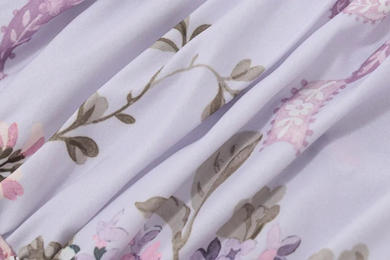 שמלת מיני פרחונית בעיטור תחרה בעיצוב כפרי בגזרת A - חימנה