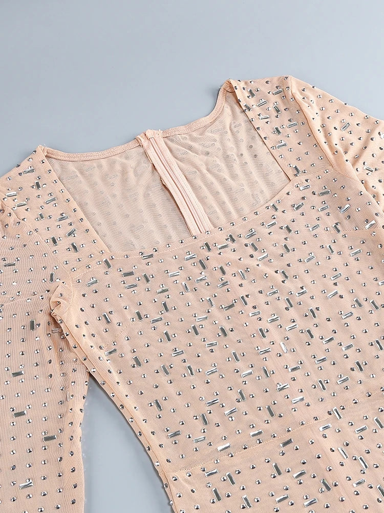 שמלת ערב מקסי בעיטור יהלומי קריסטל - KIMBERLY