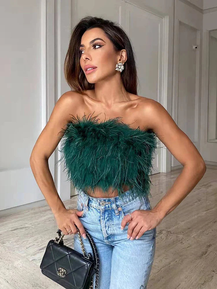 טופ סטרפלס נוצות - טמילה