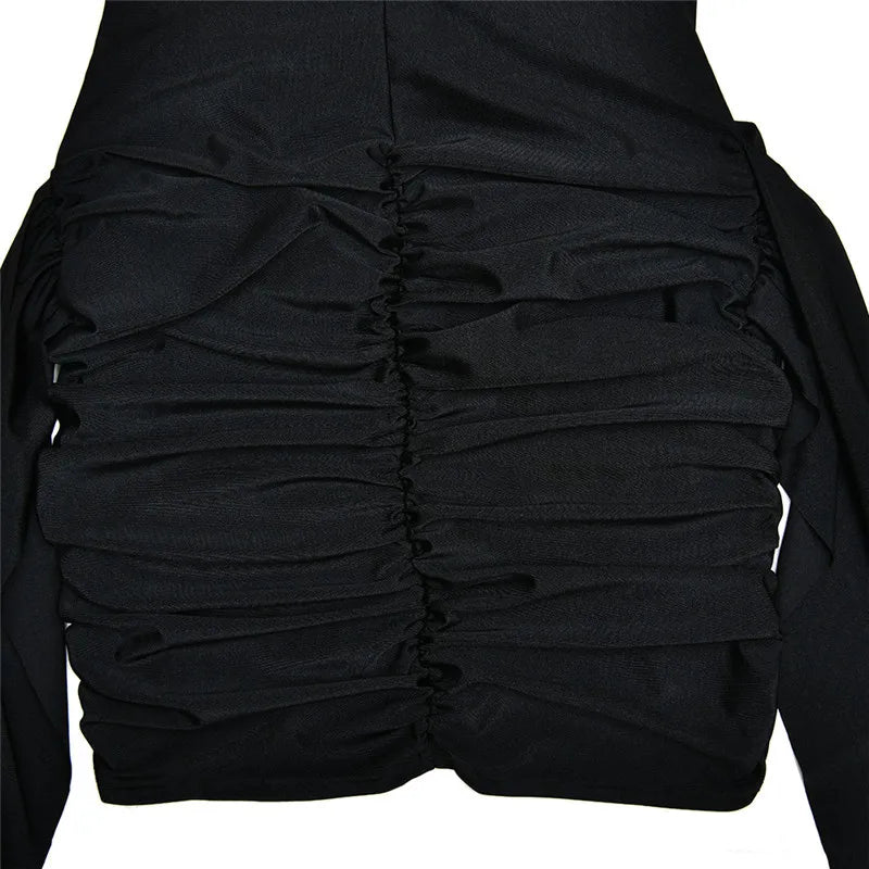 שמלת מיני כיווצים בעיטור שובלים - ANNA