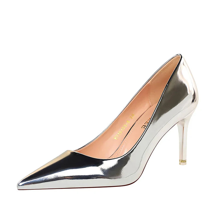 Shiny high heel shoes in various heights - Hailey