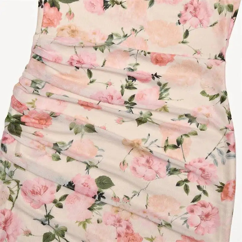Floral chiffon maxi dress with a corset design - Liana