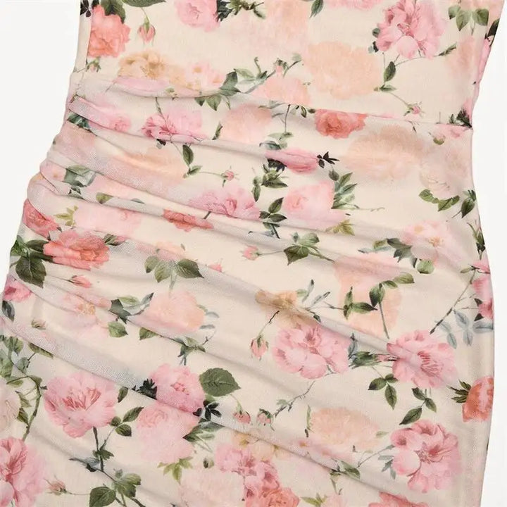 Floral chiffon maxi dress with a corset design - Liana