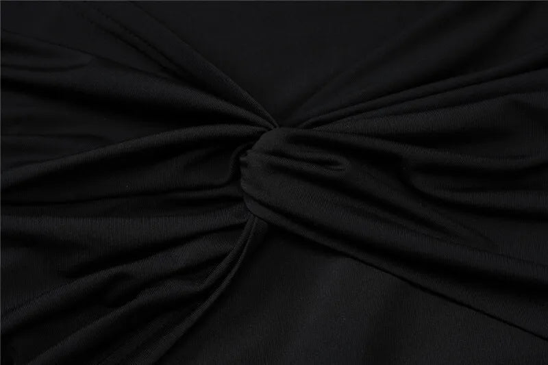 שמלת מקסי צווארון גולף גב פתוח בעיטור כיווצים - אילאיל