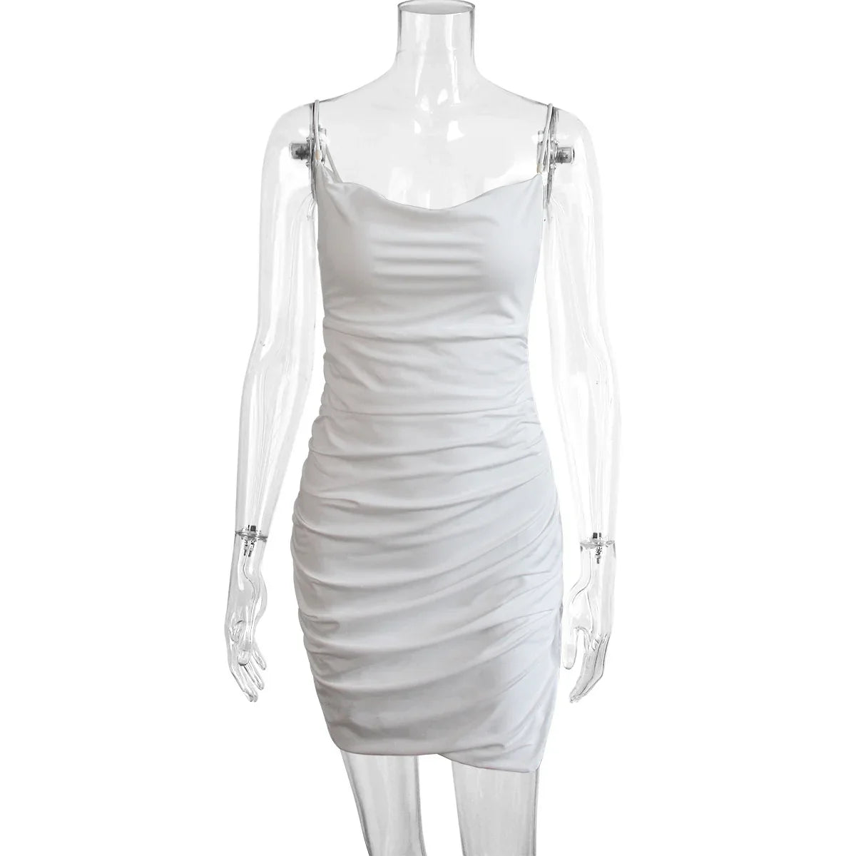 שמלת מיני צמודה בעיטור שסע קטן - ANGEL