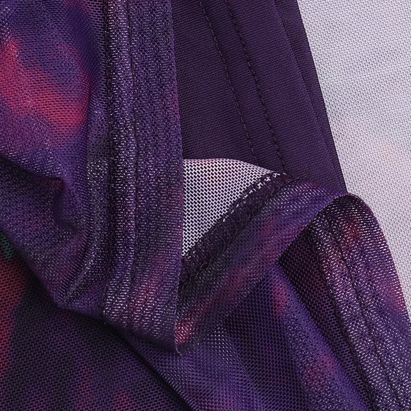 שמלת מקסי רשת קיצית קשירה בצוואר בעיטור חישוקי אבזם - אמאיה