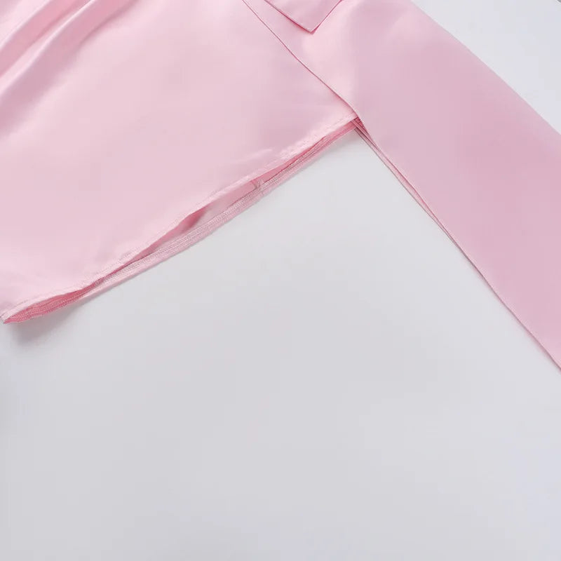 שמלת מיני סטרפלס סאטן בעיטור שובל - מגי