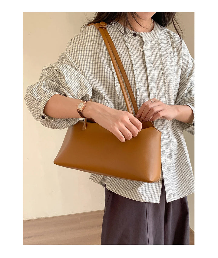 Faux leather bag with rectangular design