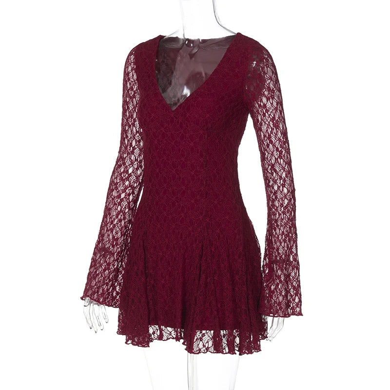 שמלת מיני תחרה מלמלה - גלינה