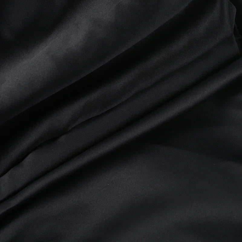 שמלת מיני בלון סאטן בעיצוב רשת צווארון חצי גולף - מורין