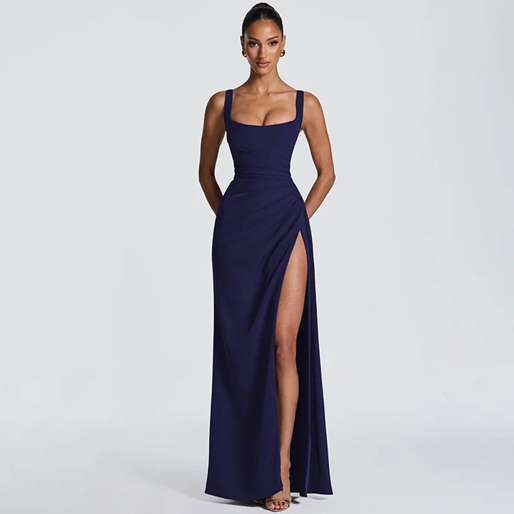 Elegant maxi dress with a slit design - Ian