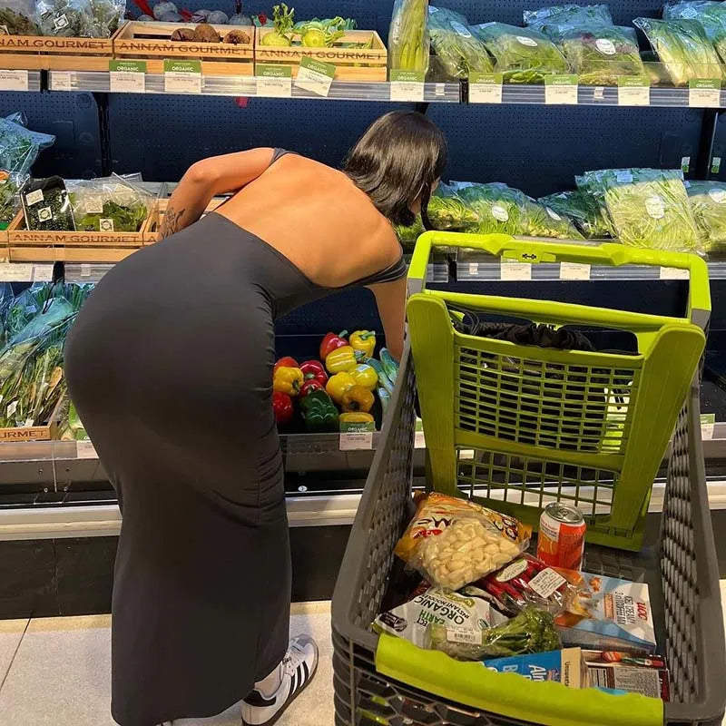 שמלת מקסי צמודה גב פתוח - Elia