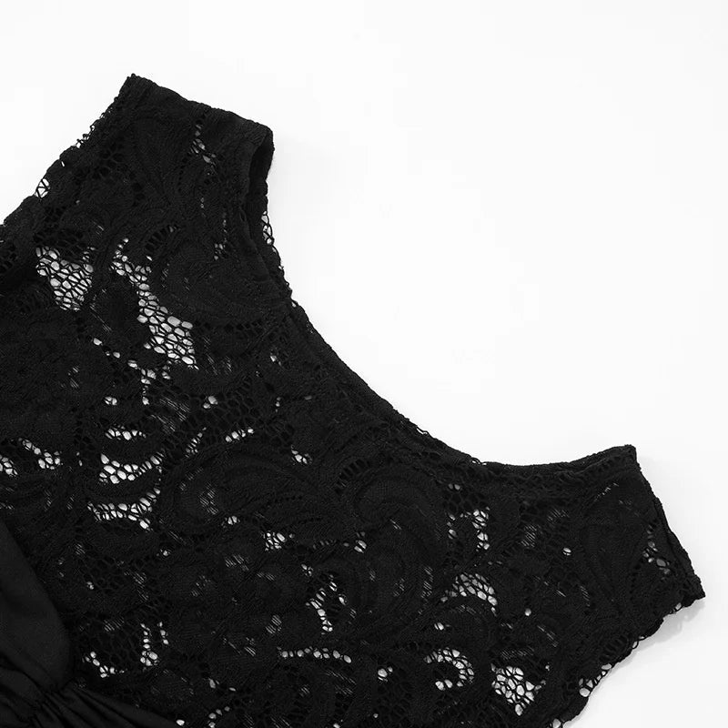 שמלת מיני תחרה בעיטור שובל קשירה - קארין