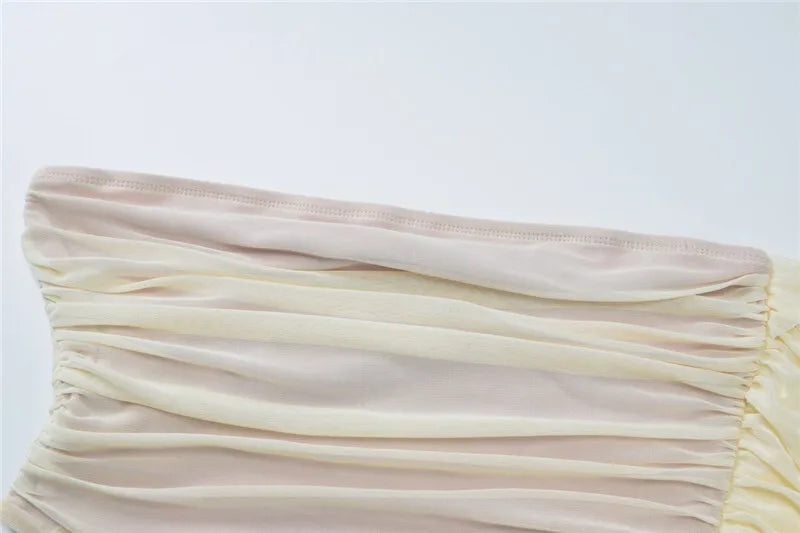 שמלת מקסי שיפון בעיצוב אסימטרי ופתח - שי לין