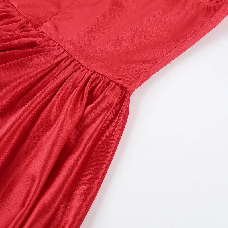 שמלת מיני סאטן בגזרת בלון - שנדי