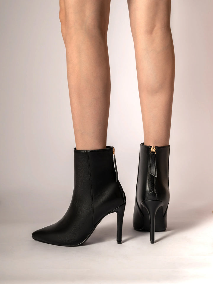 Pointed leatherette heeled boots - Tali