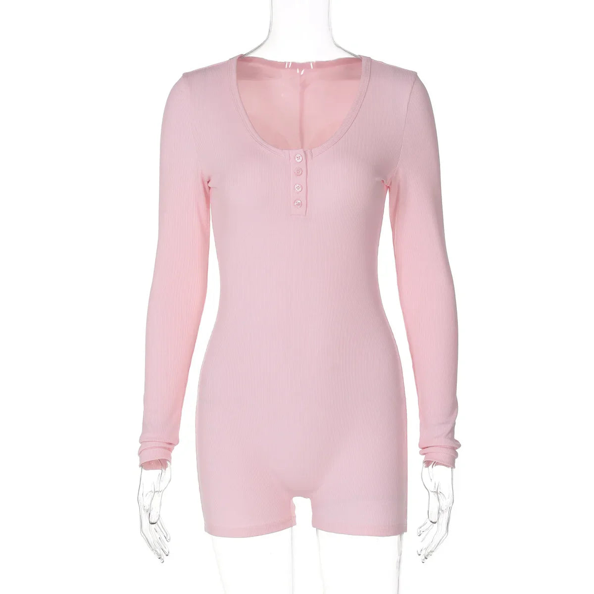 אוברול חלק אחד סרוג בעיטור כפתורים - Lauren