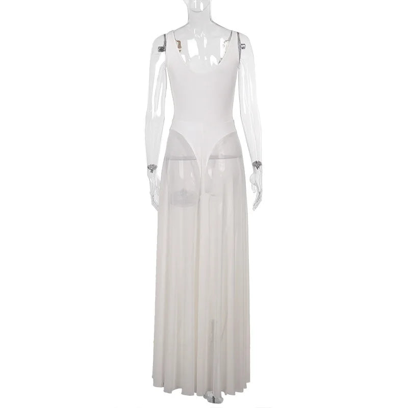 שמלת מקסי שיפון בעיטור אבזמים בכתפיות - מריה