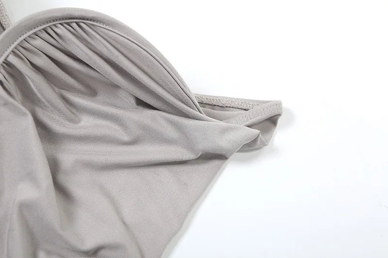 שמלת מקסי קיפולים בעיצוב חזה מיוחד -  LILA