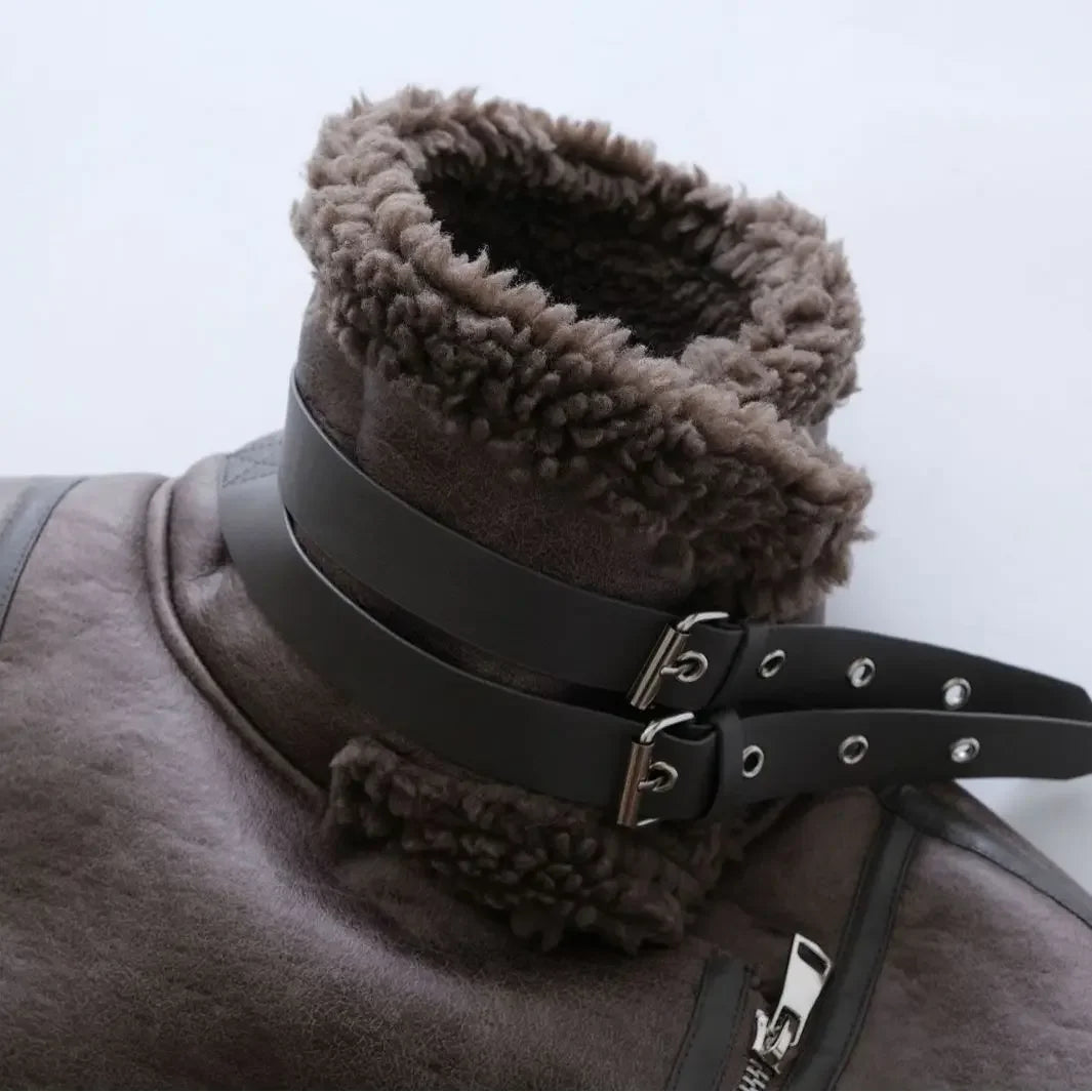 מעיל עור פרווה פנימית - אריק