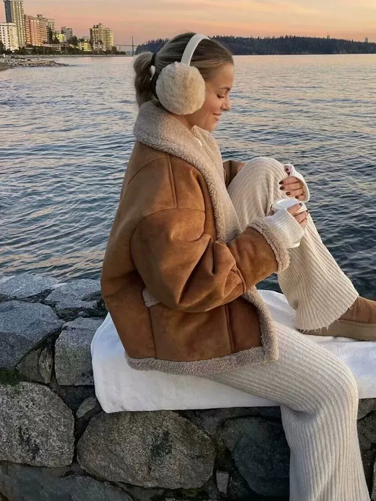 מעיל זמש פרווה פנימית - ברנדון