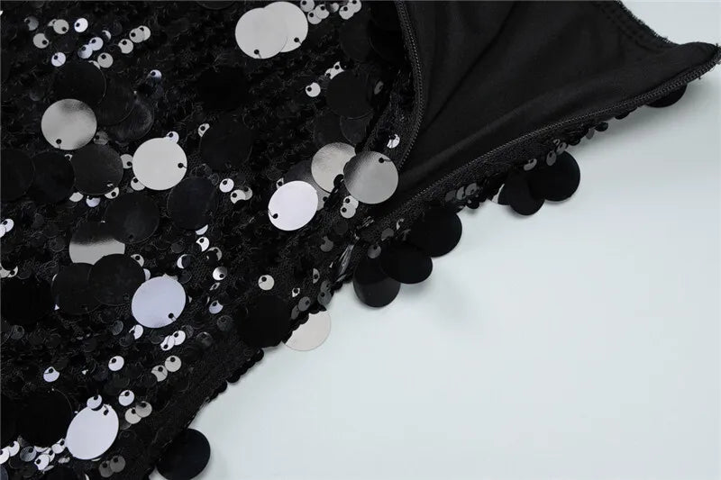 שמלת מיני סטרפלס פייטים - Allison