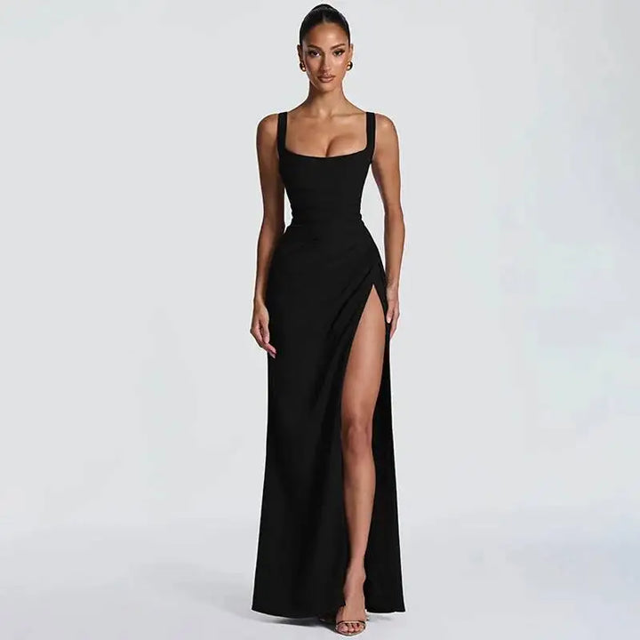 Elegant maxi dress with a slit design - Ian