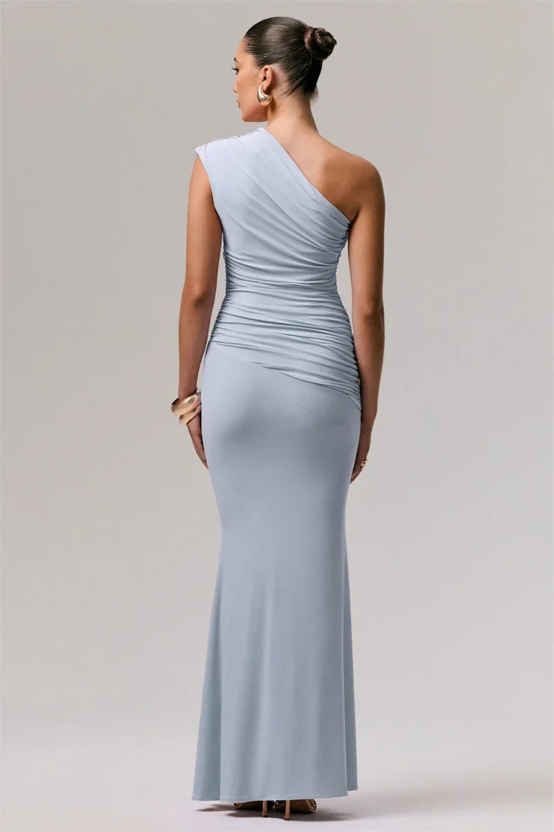 Elegant one-shoulder maxi dress - Jeska