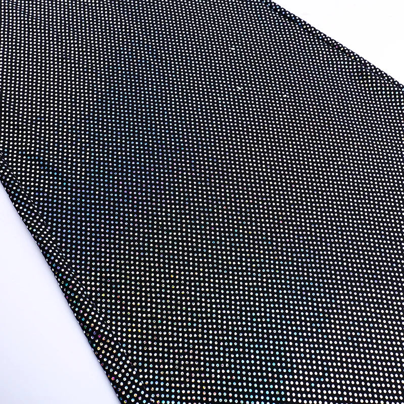 סט שני חלקים חצאית מקסי וטופ בעיטור זרקונים מנצנצים - שייני