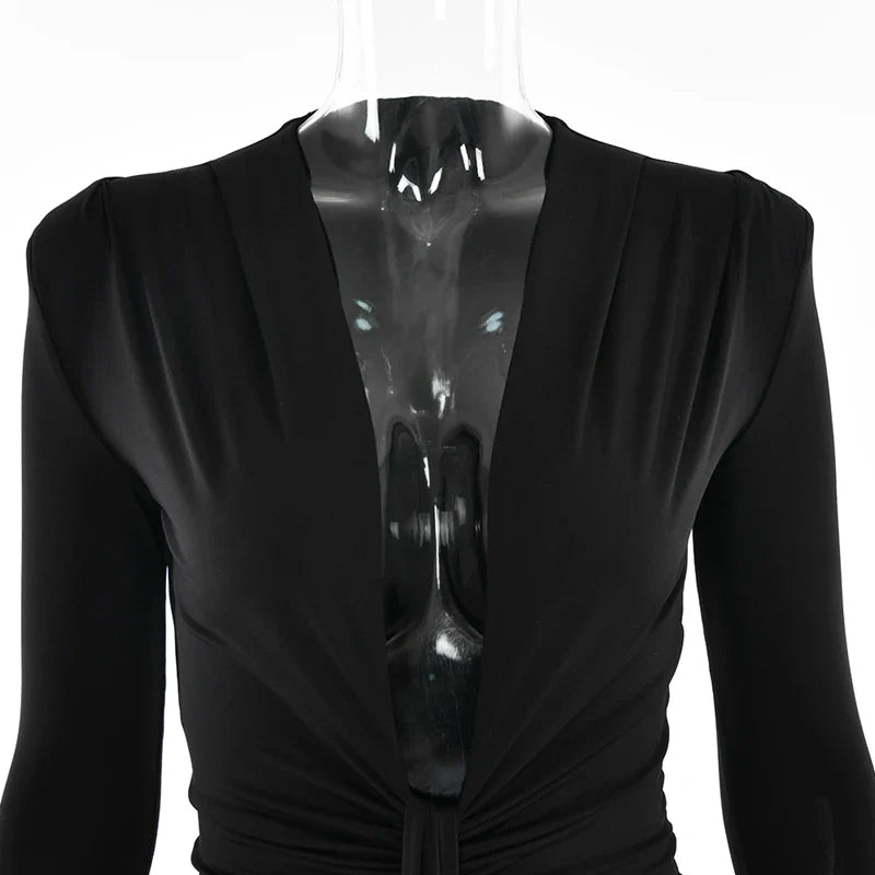 שמלת מקסי בד מחטב ומחמיא בעיצוב כיווצים - מי רן