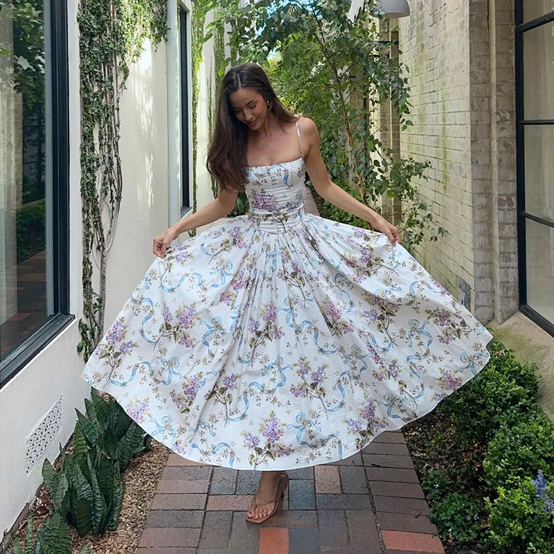 שמלת מקסי פרחונית בגזרת A - ונציה