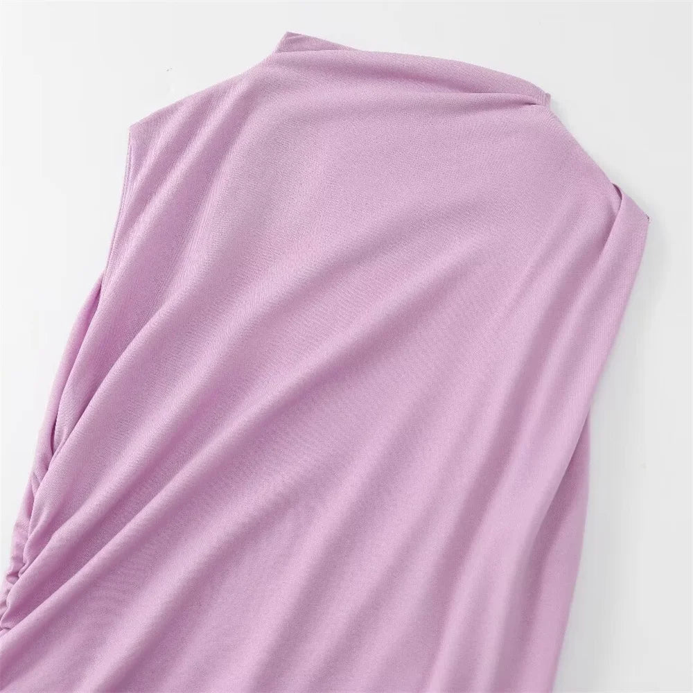 שמלת מקסי אלגנטית צמודה בעיצוב כיווצים - לוזיאנה