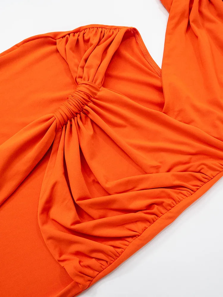 שמלת מקסי בוהו שיק בעיצוב כתפיה אחת ופתח בעיטור שובל - אלכסנדריה