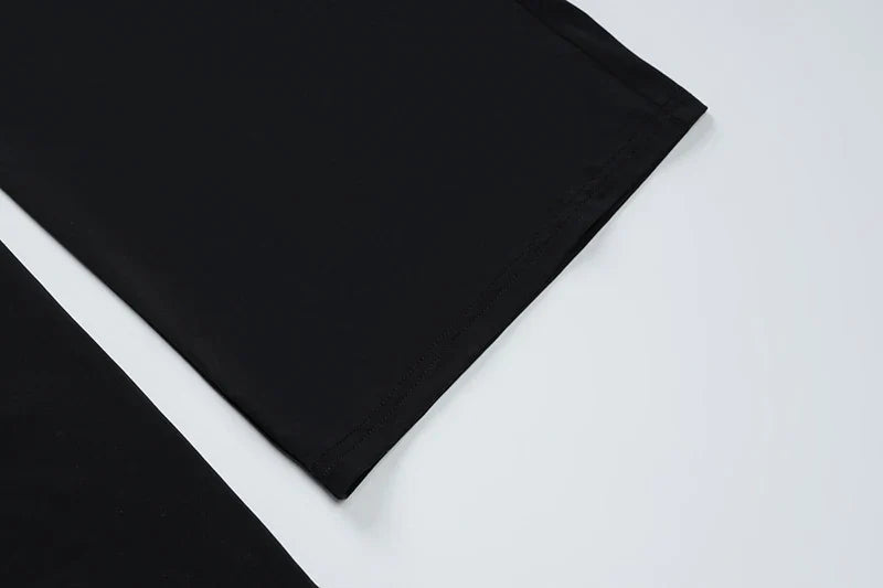 סט שני חלקים בד מחטב ומחמיא חולצת קולר גב פתוח ומכנסיים ארוכים - Sienna