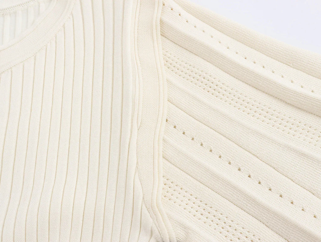 שמלת מידי סרוגה בעיצוב וינטג' צרפתי - מימי