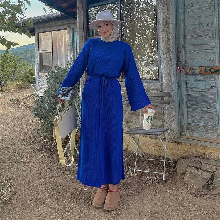 שמלת מקסי קאז׳ואל סרוגה - עמיתה