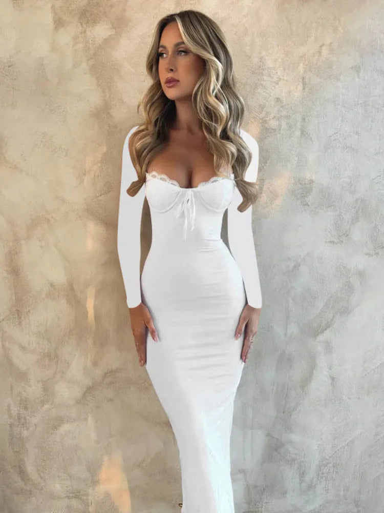 שמלת מקסי בעיטור תחרה - מוראלה