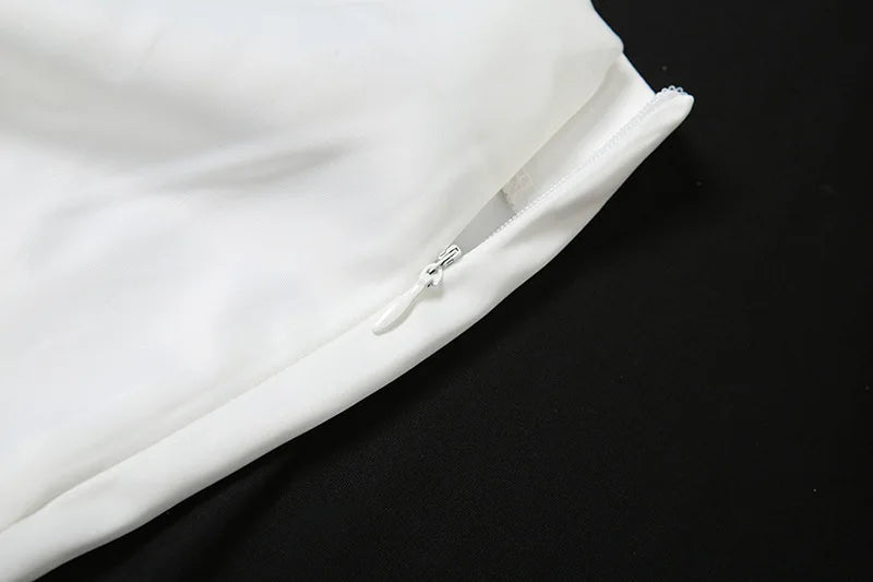 סט שני חלקים חצאית סאטן ומחוך סטרפלס תחרה - אריזונה